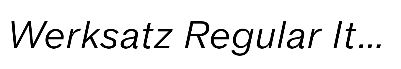 Werksatz Regular Italic